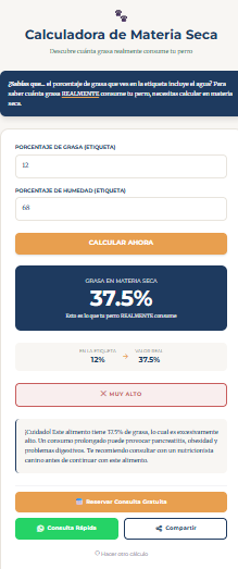 Calculadora de materia seca